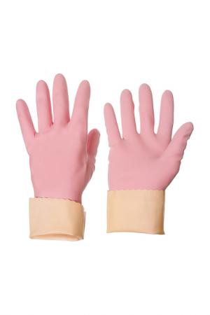 Перчатки L VILEDA. Цвет: розовый