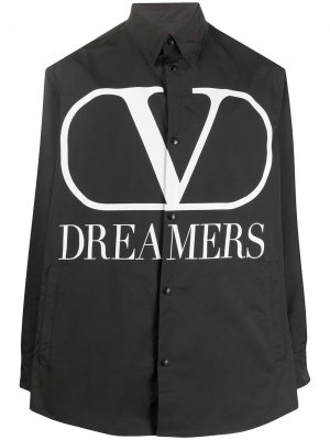 Рубашка оверсайз с принтом VLogo Dreamers Valentino. Цвет: черный