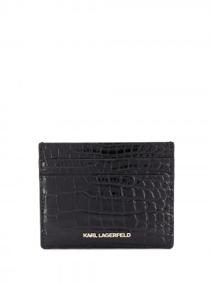 Клатч K/Karl Seven с тиснением под крокодила Karl Lagerfeld. Цвет: черный