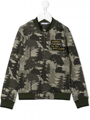 Куртка-бомбер с принтом Forest Dolce & Gabbana Kids. Цвет: зеленый
