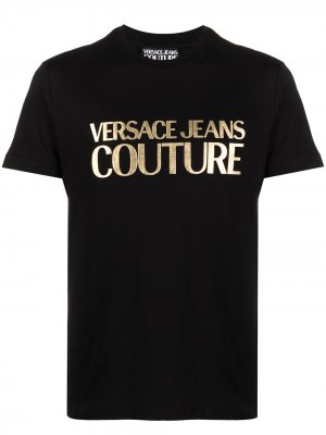 Футболка с логотипом Versace Jeans Couture. Цвет: черный