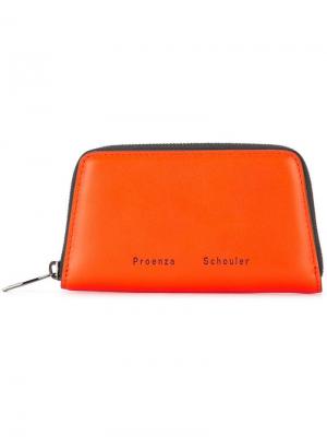 Компактный кошелек трапециевидной формы на молнии Proenza Schouler. Цвет: оранжевый
