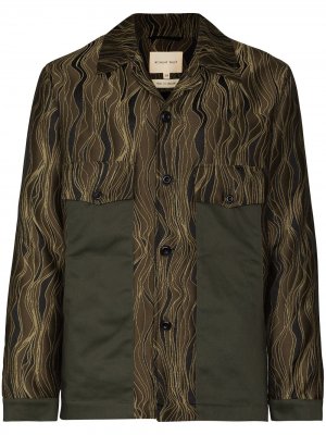 Куртка-рубашка с узором Nicholas Daley. Цвет: зеленый