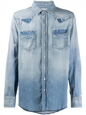 Джинсовая рубашка в стиле вестерн Saint Laurent. Цвет: синий