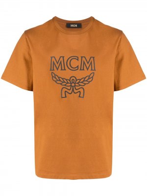 Футболка с логотипом MCM. Цвет: коричневый
