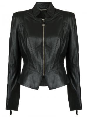 Fitted waist leather jacket Tufi Duek. Цвет: черный