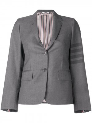 Пиджак с 4 полосками на рукаве Thom Browne. Цвет: серый