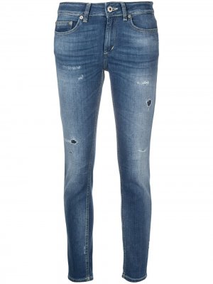 Укороченные брюки с эффектом потертости Dondup. Цвет: синий