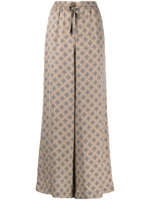 Расклешенные брюки с геометричным принтом Pierre-Louis Mascia. Цвет: нейтральные цвета