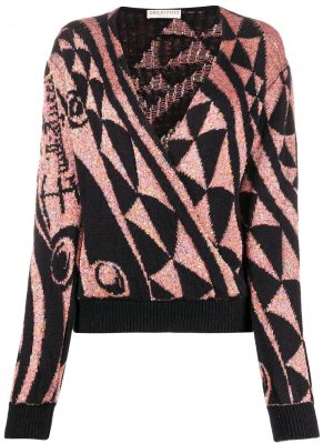 Трикотажный джемпер с пайетками Emilio Pucci. Цвет: черный