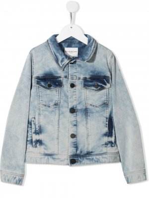 Джинсовая куртка с логотипом Givenchy Kids. Цвет: синий