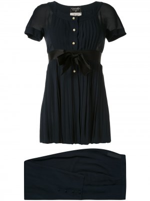 Блузка и брюки со складками Chanel Pre-Owned. Цвет: черный