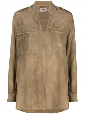 Рубашка с нагрудным карманом Dondup. Цвет: коричневый