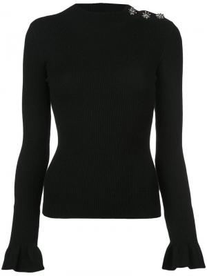 Приталенный свитер с длинными рукавами Milly. Цвет: черный