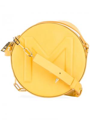 Круглая сумка через плечо Mugler. Цвет: жёлтый и оранжевый