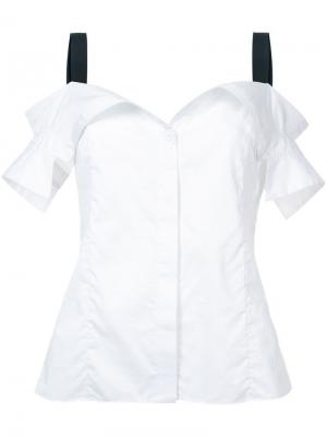 Рубашка со спущенными плечами Jason Wu Collection. Цвет: белый