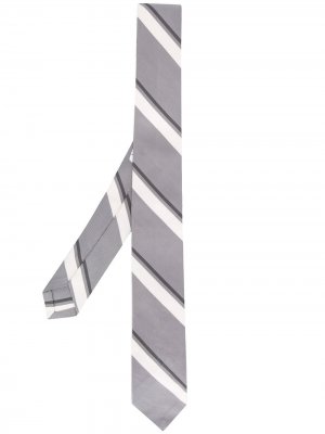 Жаккардовый галстук в полоску Thom Browne. Цвет: серый