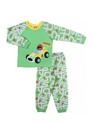 Пижама для мальчика Cherubino. Цвет: зеленый