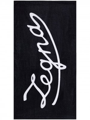 Пляжное полотенце с логотипом Ermenegildo Zegna. Цвет: синий