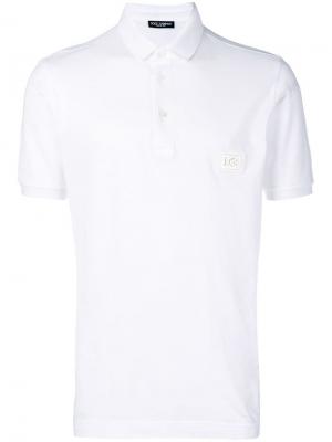 Рубашка-поло с логотипом Dolce & Gabbana. Цвет: белый