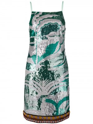 Платье с пайетками Emilio Pucci. Цвет: зеленый