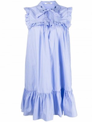 Полосатое платье с оборками Vivetta. Цвет: синий
