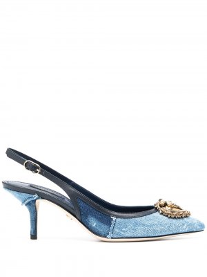 Джинсовые туфли Devotion 10 с ремешком на пятке Dolce & Gabbana. Цвет: синий