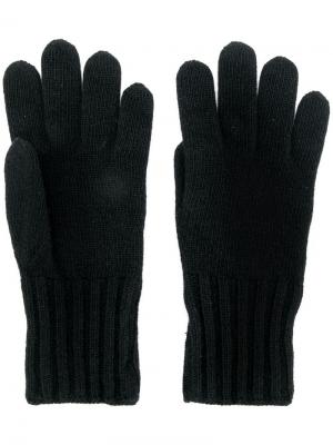 Трикотажные перчатки с логотипом Fendi. Цвет: черный