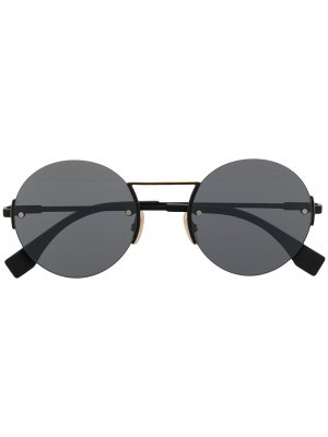 Солнцезащитные очки в безободковой оправе Fendi Eyewear. Цвет: серый