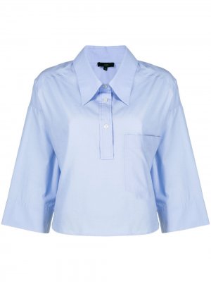 Укороченная рубашка с рукавами три четверти Jejia. Цвет: синий