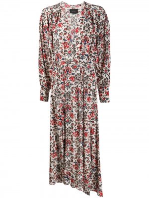 Длинное платье с цветочным принтом Isabel Marant. Цвет: нейтральные цвета