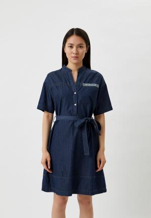 Платье джинсовое Bikkembergs. Цвет: синий