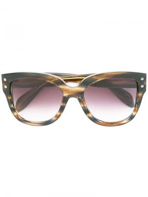 Солнцезащитные очки с круглой оправой Alexander Mcqueen Eyewear. Цвет: коричневый