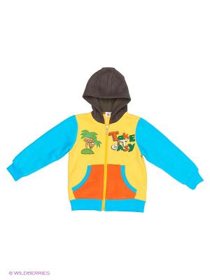 Куртка трикотажная с начёсом Kidly. Цвет: голубой, желтый, оранжевый