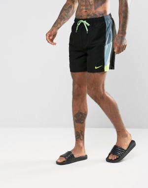 Черные короткие шорты для плавания в стиле ретро  NESS7419001 Nike. Цвет: черный