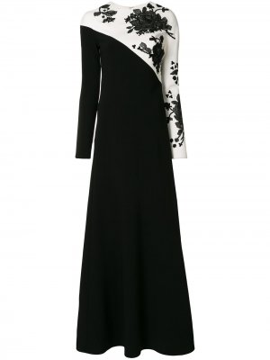 Платье с цветочным кружевом Carolina Herrera. Цвет: черный
