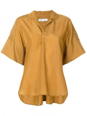 Блузка с короткими рукавами 08Sircus. Цвет: коричневый