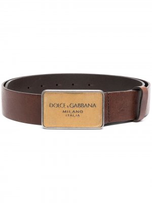 Ремень с логотипом Dolce & Gabbana. Цвет: коричневый