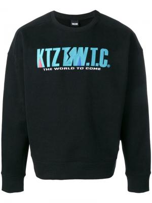 Толстовка с вышивкой логотипа KTZ. Цвет: черный