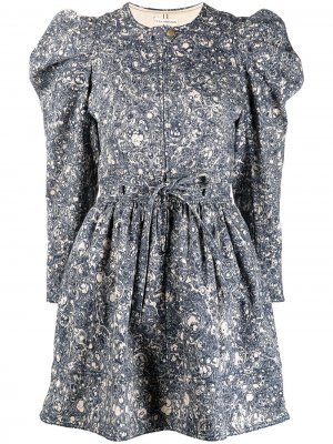 Платье мини Domino с принтом Ulla Johnson. Цвет: синий