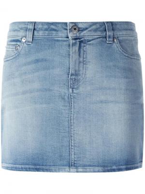 Джинсовая юбка мини с принтом звезд Givenchy. Цвет: синий