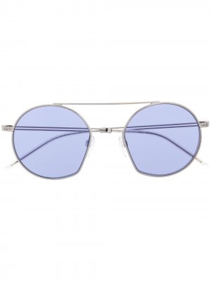 Солнцезащитные очки G50 в круглой оправе Emporio Armani. Цвет: серебристый
