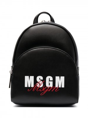 Рюкзак с логотипом MSGM Kids. Цвет: черный