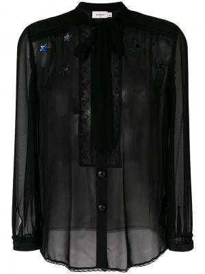 Блузка с завязками на горловине Coach. Цвет: черный