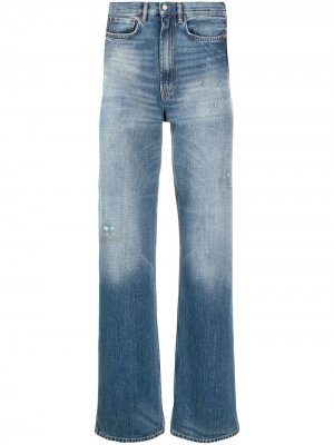 Прямые джинсы с эффектом потертости Acne Studios. Цвет: синий