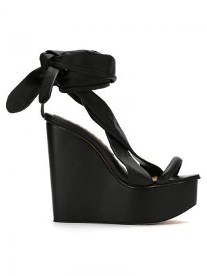 Leather platform sandals Andrea Bogosian. Цвет: чёрный
