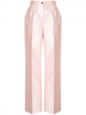 Атласные брюки широкого кроя Dolce & Gabbana. Цвет: розовый