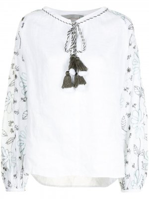 Блузка с кисточками Silvia Tcherassi. Цвет: белый