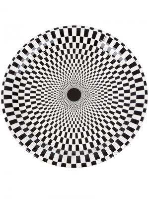 Поднос с оптическим принтом Fornasetti. Цвет: черный
