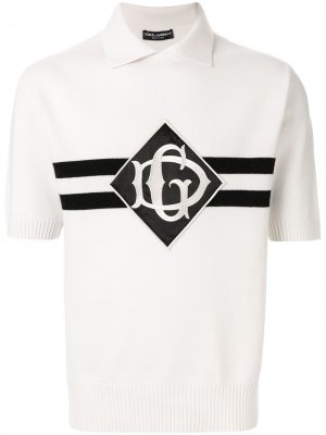 Кашемировая рубашка-поло Dolce & Gabbana. Цвет: белый